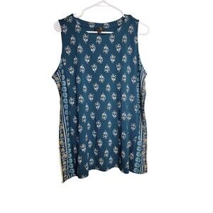 NWT J.Jill - Wearever Layering Turquoise Blue Tank  Size Large
